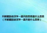 不解藏踪迹浮萍一道开的意思是什么意思（不解藏踪迹浮萍一道开是什么意思）