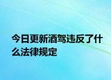 今日更新酒驾违反了什么法律规定