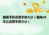 魅族手机设置字体大小（魅族v8怎么设置字体大小）