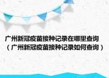 广州新冠疫苗接种记录在哪里查询（广州新冠疫苗接种记录如何查询）