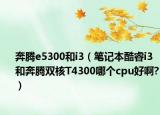 奔腾e5300和i3（笔记本酷睿i3和奔腾双核T4300哪个cpu好啊?）