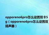 opporeno6pro怎么设置双卡5g（opporeno6pro怎么设置双扬声器）