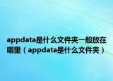appdata是什么文件夹一般放在哪里（appdata是什么文件夹）