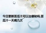 今日更新苦瓜汁可以治便秘吗,苦瓜汁一天喝几次