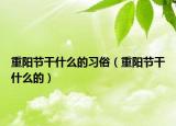 重阳节干什么的习俗（重阳节干什么的）