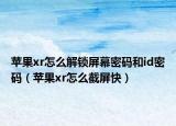 苹果xr怎么解锁屏幕密码和id密码（苹果xr怎么截屏快）