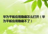 华为平板应用隐藏怎么打开（华为平板应用隐藏不了）