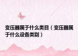 变压器属于什么类目（变压器属于什么设备类别）