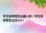 平方米符号怎么输入快（平方米符号怎么打m2）