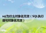 sql为什么对象名无效（SQL执行语句对象名无效）