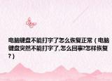 电脑键盘不能打字了怎么恢复正常（电脑键盘突然不能打字了,怎么回事?怎样恢复?）