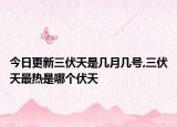今日更新三伏天是几月几号,三伏天最热是哪个伏天