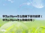 华为p20pro怎么隐藏下面功能键（华为p20pro怎么隐藏应用）