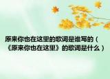 原来你也在这里的歌词是谁写的（《原来你也在这里》的歌词是什么）