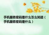 手机服务密码是什么怎么知道（手机服务密码是什么）