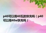 p40可以用40瓦的快充吗（p40可以用40w快充吗）