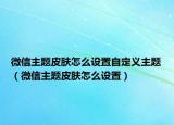 微信主题皮肤怎么设置自定义主题（微信主题皮肤怎么设置）