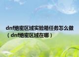 dnf绝密区域实验箱任务怎么做（dnf绝密区域在哪）