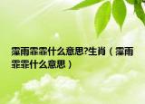 霪雨霏霏什么意思?生肖（霪雨霏霏什么意思）