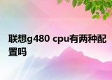 联想g480 cpu有两种配置吗