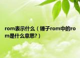 rom表示什么（锤子rom中的rom是什么意思?）
