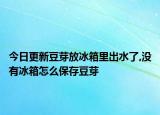 今日更新豆芽放冰箱里出水了,没有冰箱怎么保存豆芽