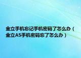 金立手机忘记手机密码了怎么办（金立A5手机密码忘了怎么办）