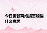 今日更新离婚损害赔偿什么意思