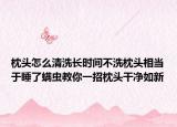 枕头怎么清洗长时间不洗枕头相当于睡了螨虫教你一招枕头干净如新