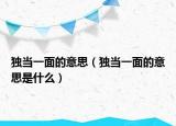 独当一面的意思（独当一面的意思是什么）
