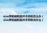 vivo手机刷机后开不开机怎么办（vivo手机刷机后开不开机为什么）