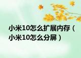 小米10怎么扩展内存（小米10怎么分屏）