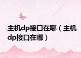主机dp接口在哪（主机dp接口在哪）