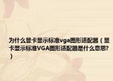 为什么显卡显示标准vga图形适配器（显卡显示标准VGA图形适配器是什么意思?）