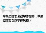 苹果微信怎么改字体楷书（苹果微信怎么改字体风格）