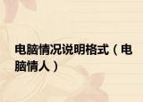 电脑情况说明格式（电脑情人）