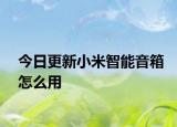 今日更新小米智能音箱怎么用