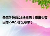 录屏失败5823啥意思（录屏失败因为-5823什么意思）