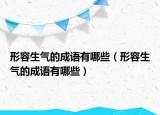 形容生气的成语有哪些（形容生气的成语有哪些）