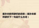 童孙未解供耕织的诗意（童孙未解供耕织下一句是什么古诗）