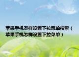 苹果手机怎样设置下拉菜单搜索（苹果手机怎样设置下拉菜单）