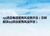 qq语音电话麦克风没有声音（怎样解决qq语音麦克风没声音）