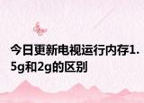今日更新电视运行内存1.5g和2g的区别
