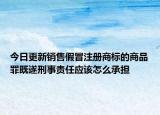 今日更新销售假冒注册商标的商品罪既遂刑事责任应该怎么承担
