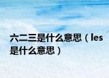 六二三是什么意思（les是什么意思）