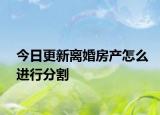 今日更新离婚房产怎么进行分割