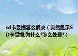sd卡受损怎么解决（突然显示SD卡受损,为什么?怎么处理?）