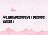 今日更新黄玫瑰歌词（黄玫瑰歌曲歌词）