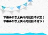 苹果手机怎么关闭亮度自动锁定（苹果手机怎么关闭亮度自动调节）
