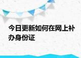 今日更新如何在网上补办身份证